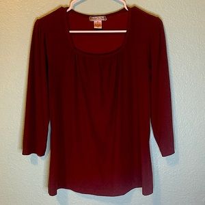 Maroon long sleeve dress up shirt
